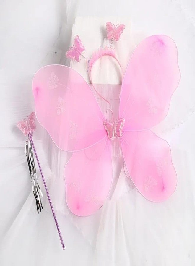 رويالز أجنحة فراشة خيالية من رويالز نت (حمراء) | زي لحفلة عيد ميلاد طفلة | هدية حفلة للأطفال | زي جناح جنية | ملاك جنية - Image 4